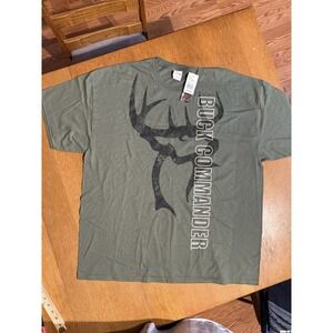 Buck Commander Antler Logo T-Shirt 2XL Olive Green Camo Graphic Hunting NWT
